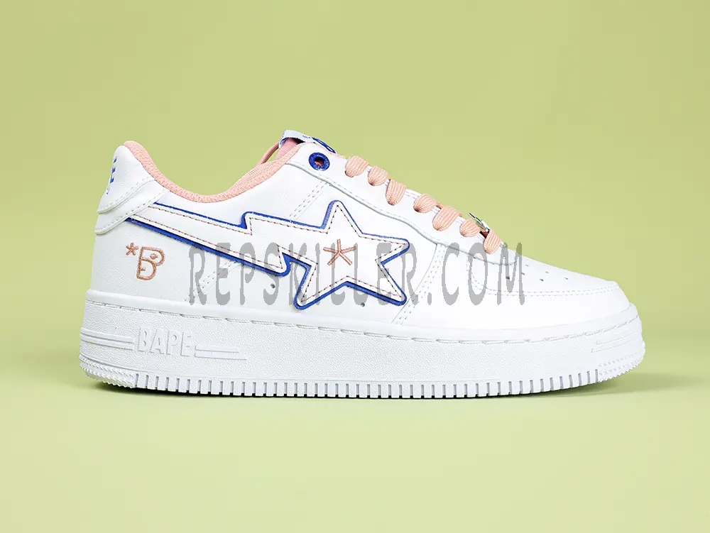 A Bathing Ape Sk8 Sta Bapy White Pink Low Sneakers