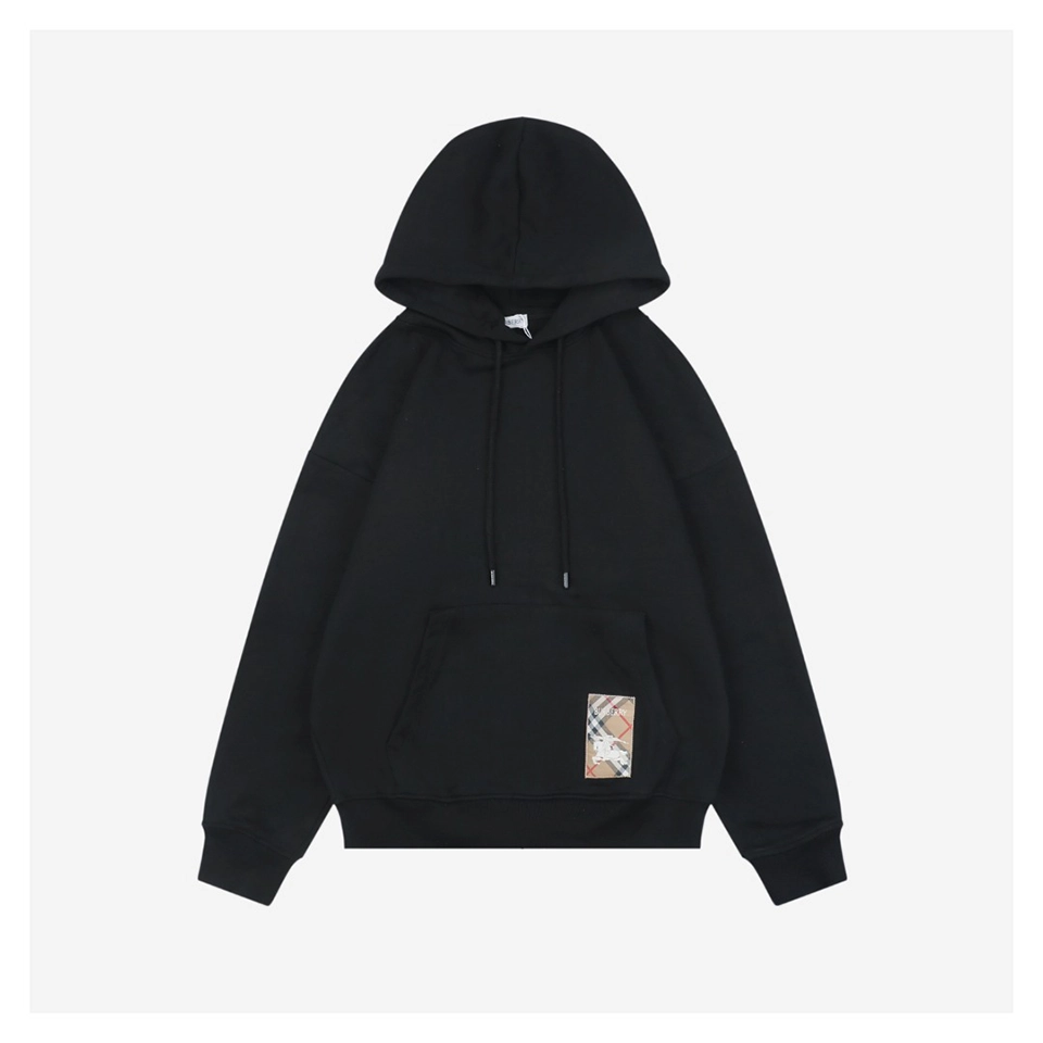 Bbry Check Label Patch Hoodie