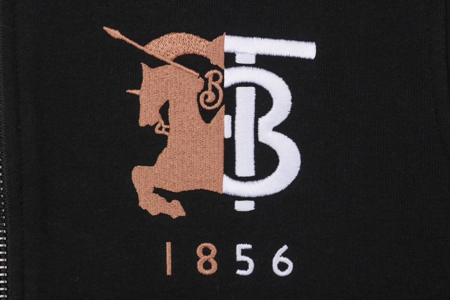 Bbry Colorblock Equestrian Logo Zip Hoodie