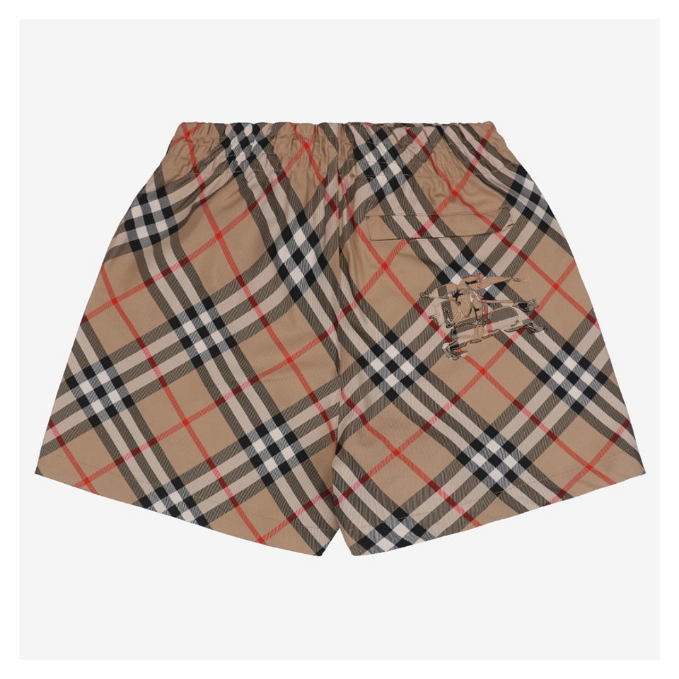 Bbry Diagonal Check Knight Patch Shorts