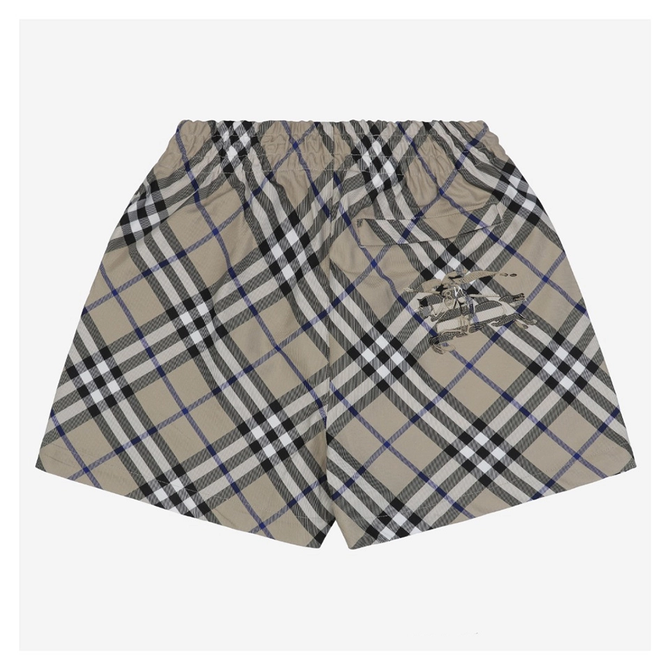 Bbry Diagonal Check Knight Patch Shorts