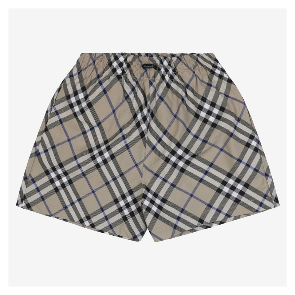 Bbry Diagonal Check Knight Patch Shorts