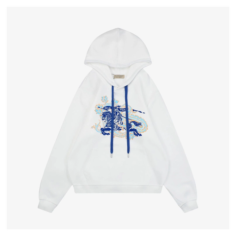 Bbry Embossed Equestrian Knight Logo Hoodie