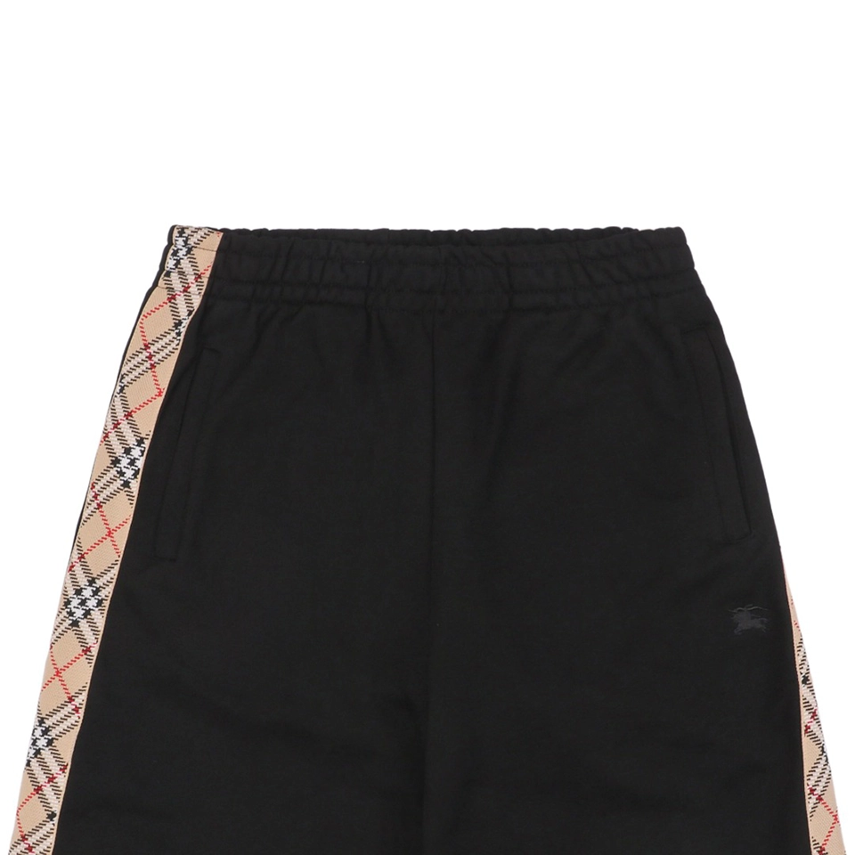 Bbry Knight Crest Embroidery Check Tape Cotton Shorts