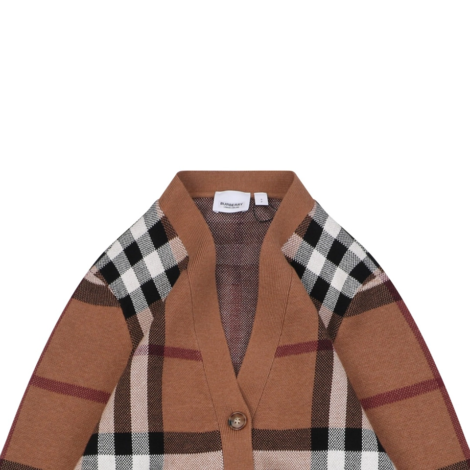 Bbry Oversized Check Wool Cardigan