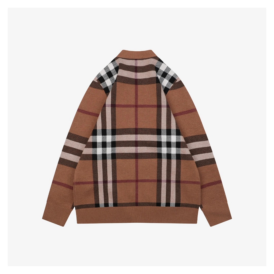Bbry Oversized Check Wool Cardigan