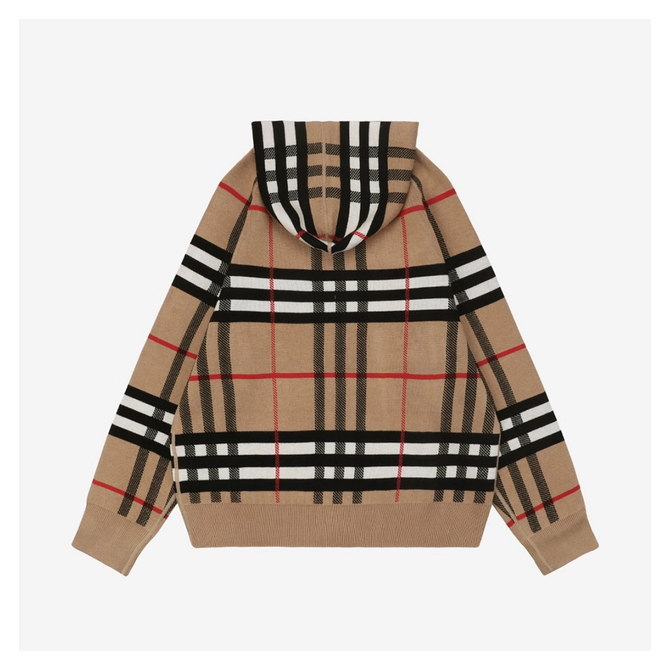 Bbry Reversible Check Knight Zip Hoodie
