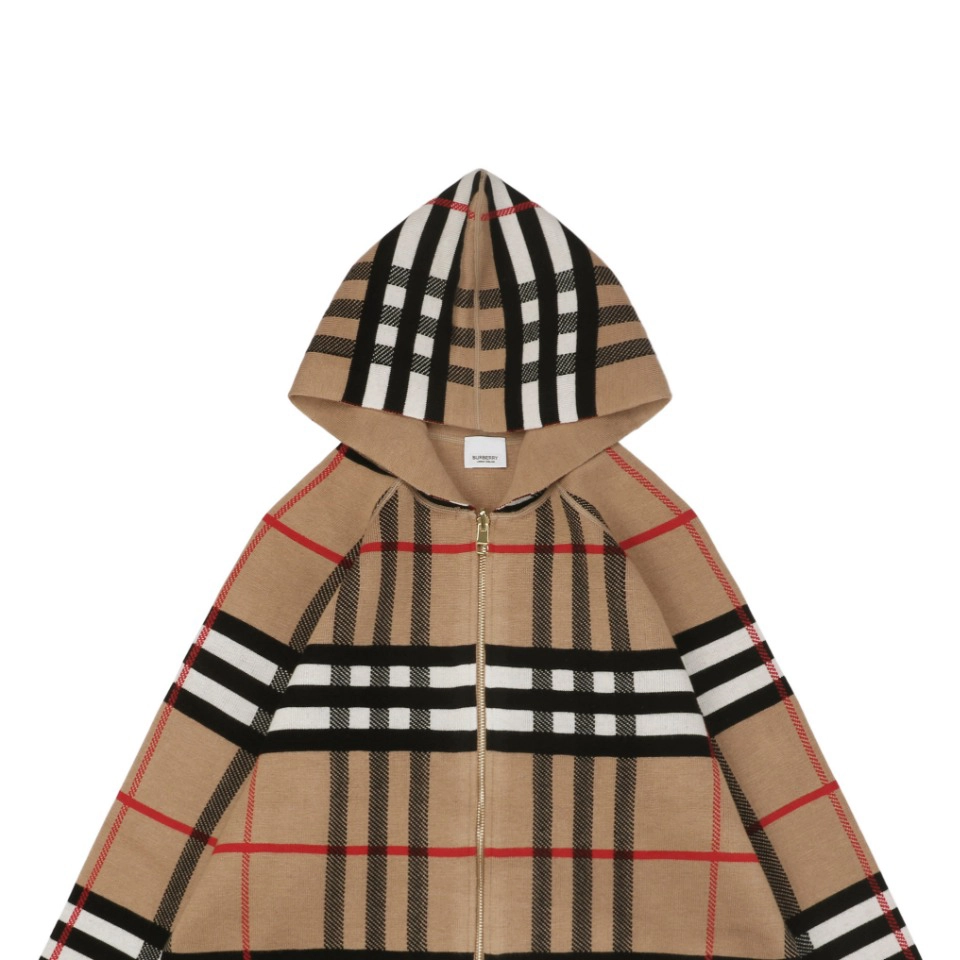 Bbry Reversible Check Knight Zip Hoodie