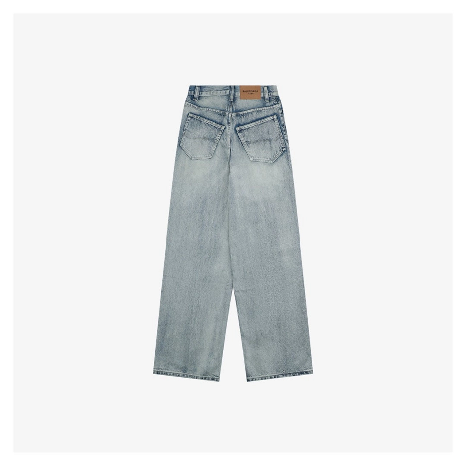Blcg Baggy Ice Blue Washed Wide Leg Denim Jeans