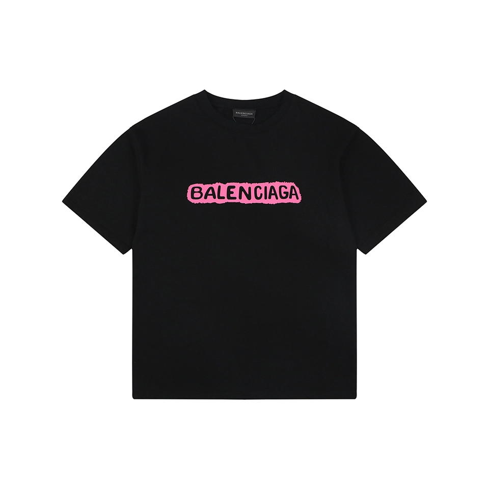 Balenciaga-Distressed-Logo-Print-Cotton-T-Shirt13.jpeg.webp Blcg Distressed Logo Print Cotton T Shirt