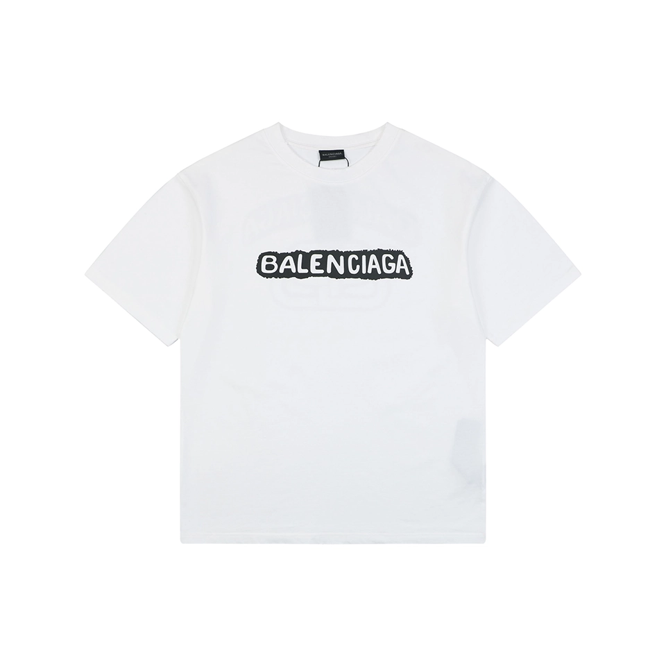 Balenciaga-Distressed-Logo-Print-Cotton-T-Shirt5.jpeg.webp Blcg Distressed Logo Print Cotton T Shirt