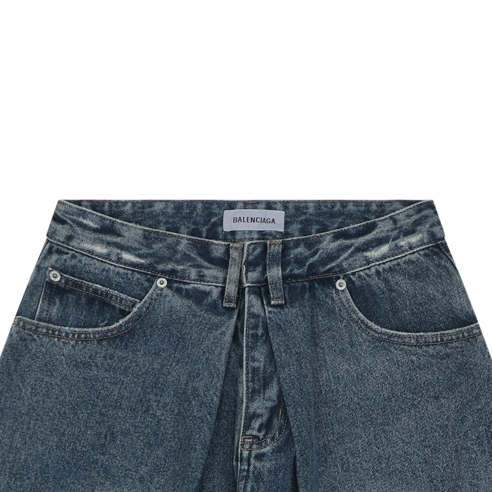 Blcg Distressed Wide Leg Denim Shorts