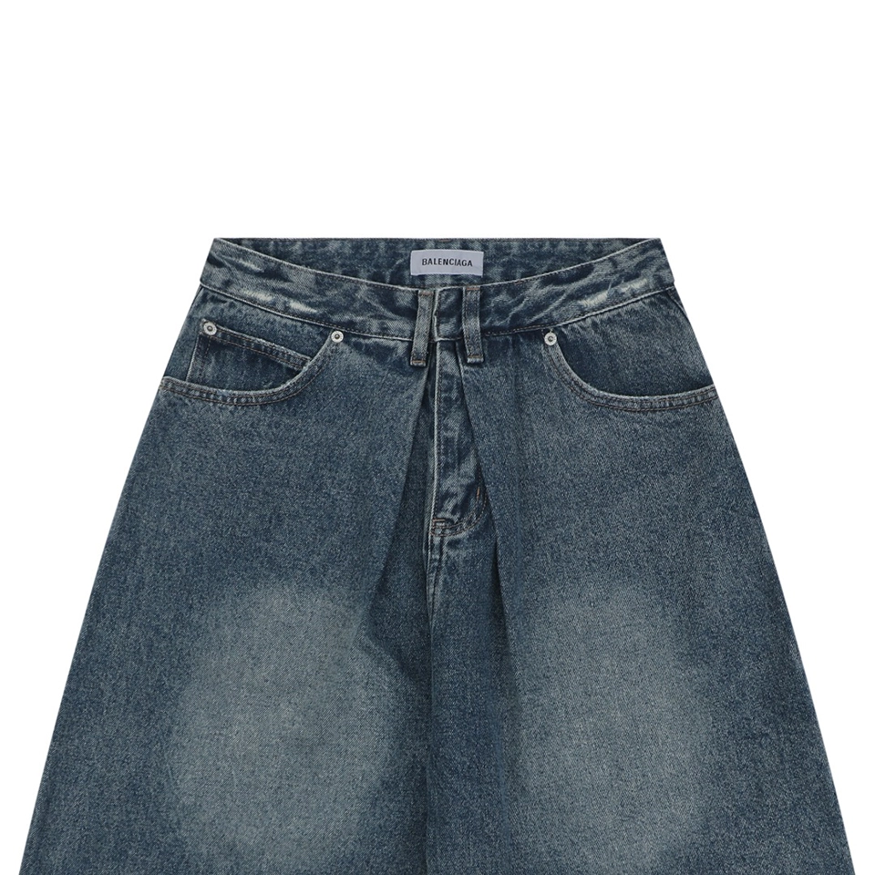 Blcg Distressed Wide Leg Denim Shorts