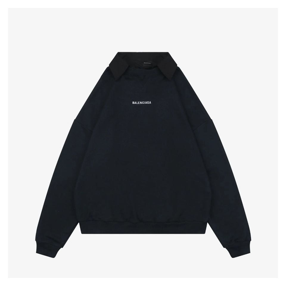 Blcg Faux Layered Polo Collar Sweatshirt