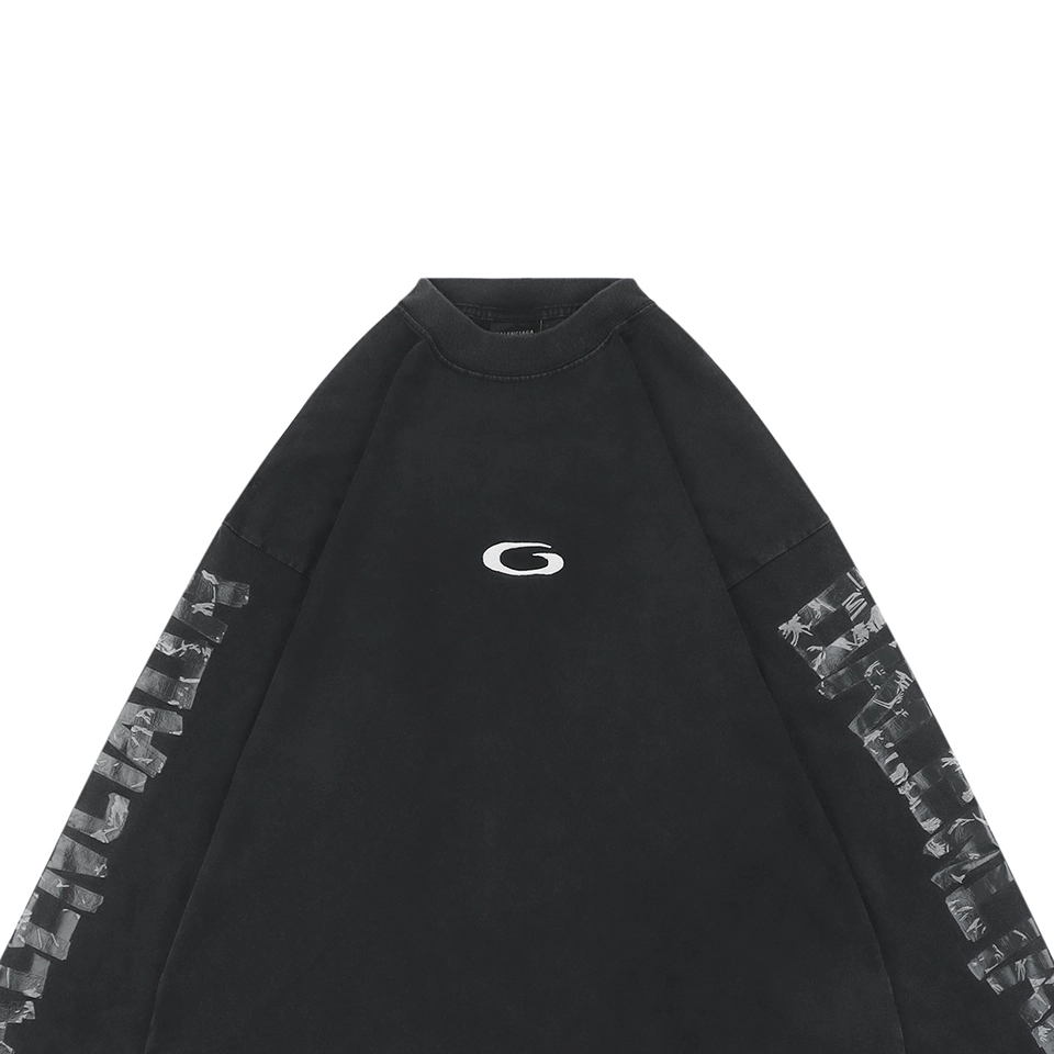 Balenciaga-G-Logo-Arm-Tape-Print-Shirt5.jpeg.webp Blcg G Logo Arm Tape Print Shirt