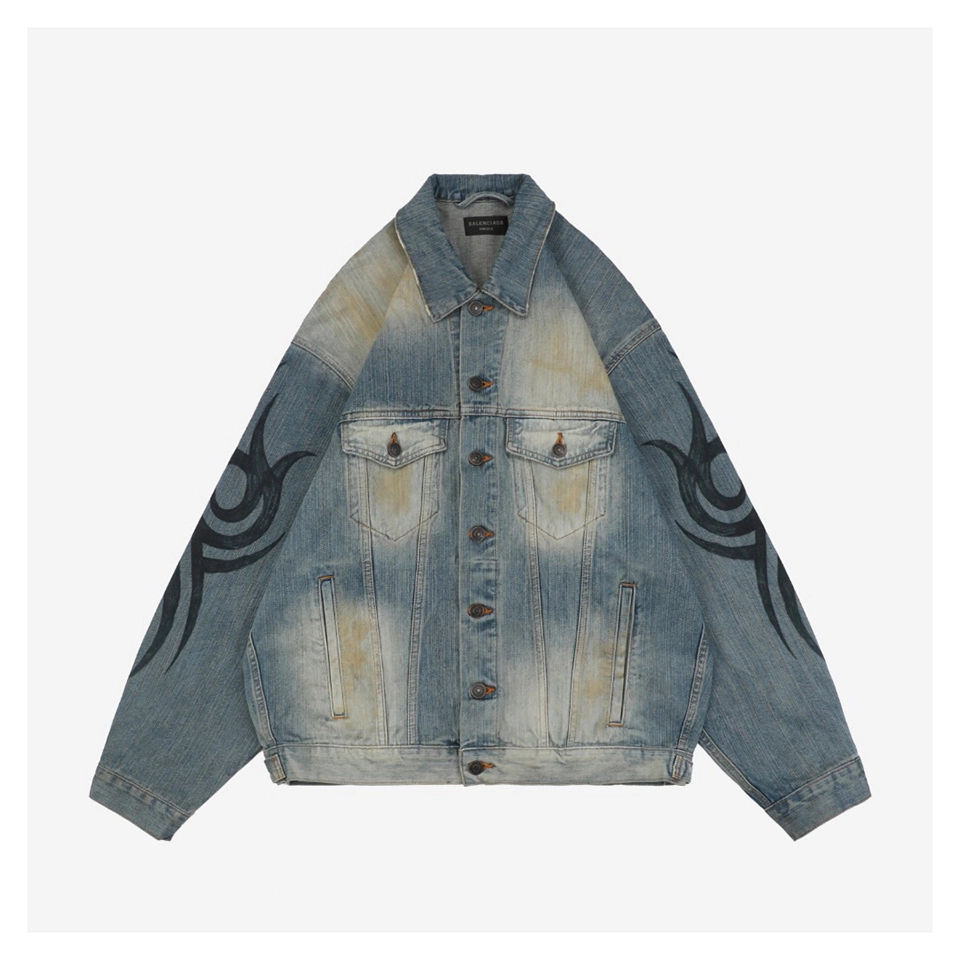 Blcg Y2K Totem Print Denim Jacket