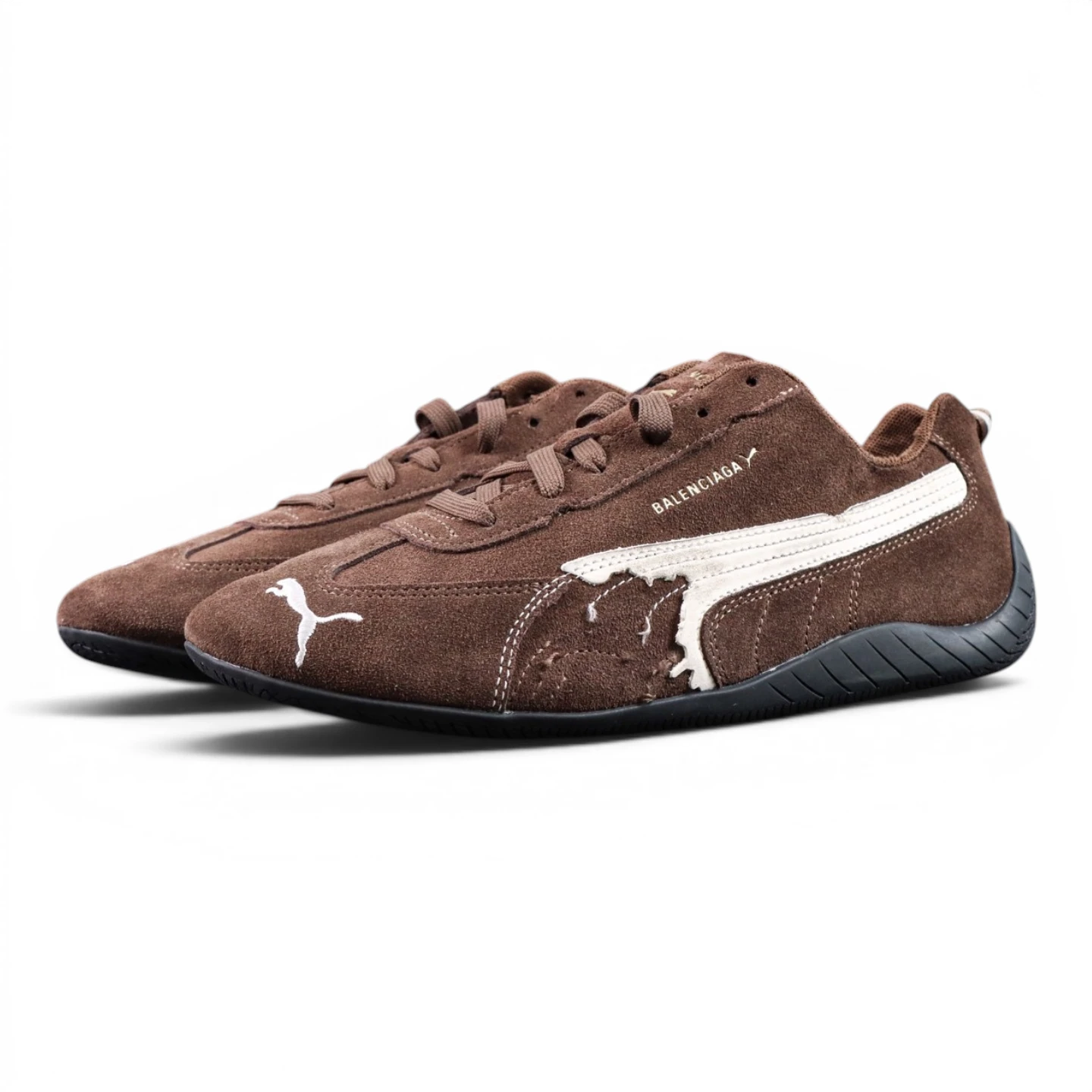 Balenciaga X Speedcat Suede Brown White