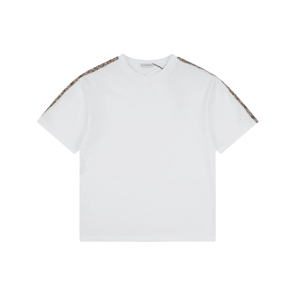 Bbry Check Panel Equestrian Knight Embroidered T Shirt