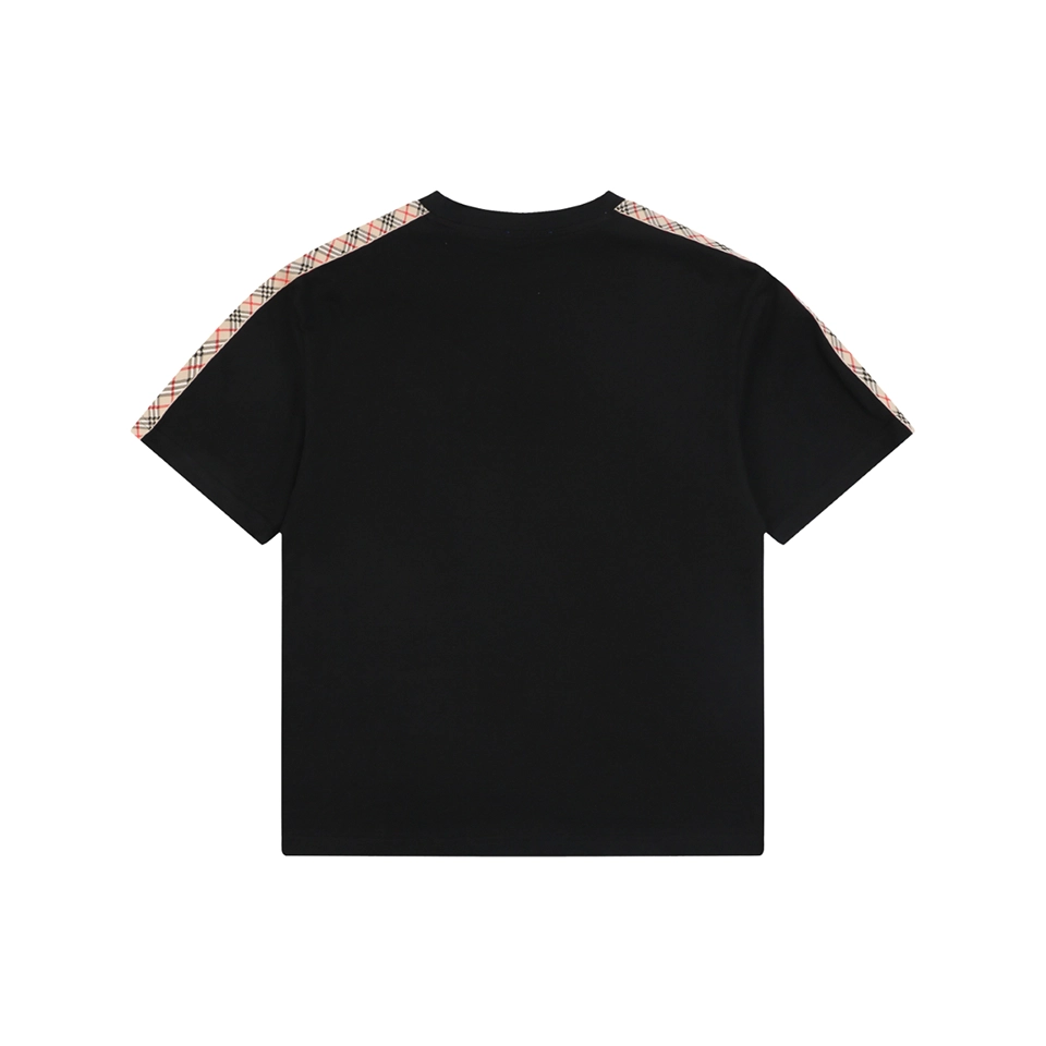 Bbry Check Panel Equestrian Knight Embroidered T Shirt
