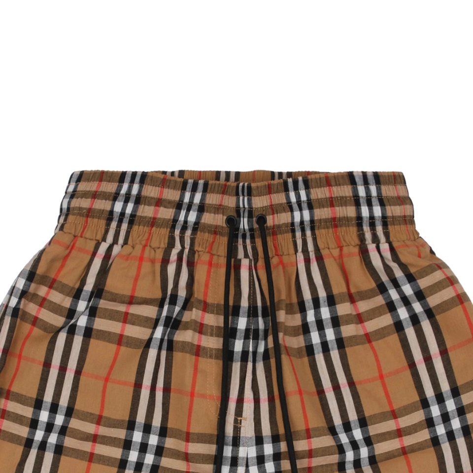 Bbry Nova Check Khaki Drawstring Shorts