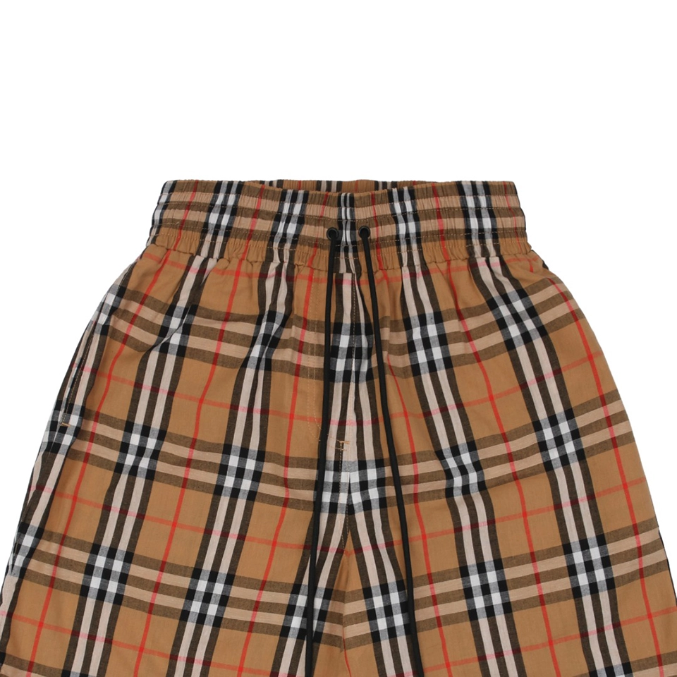 Bbry Nova Check Khaki Drawstring Shorts