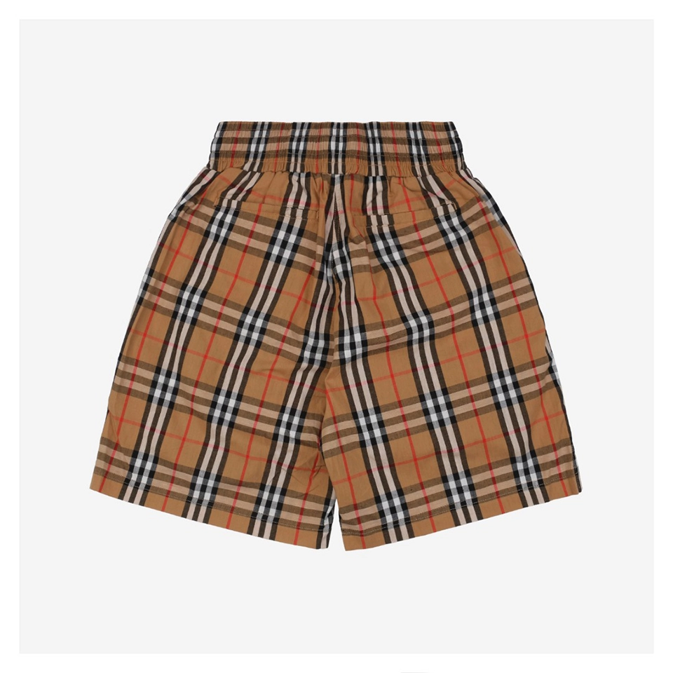 Bbry Nova Check Khaki Drawstring Shorts