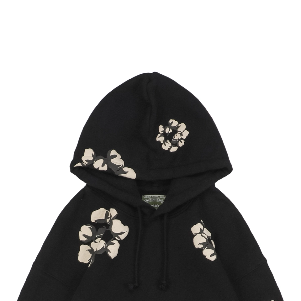 Denim Tears X Cpfm Cotton Wreath Puff Print Hoodie Black