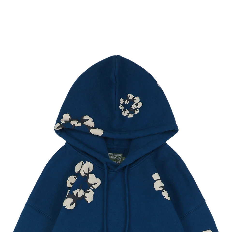 Denim Tears X Cpfm Cotton Wreath Puff Print Hoodie Dark Blue