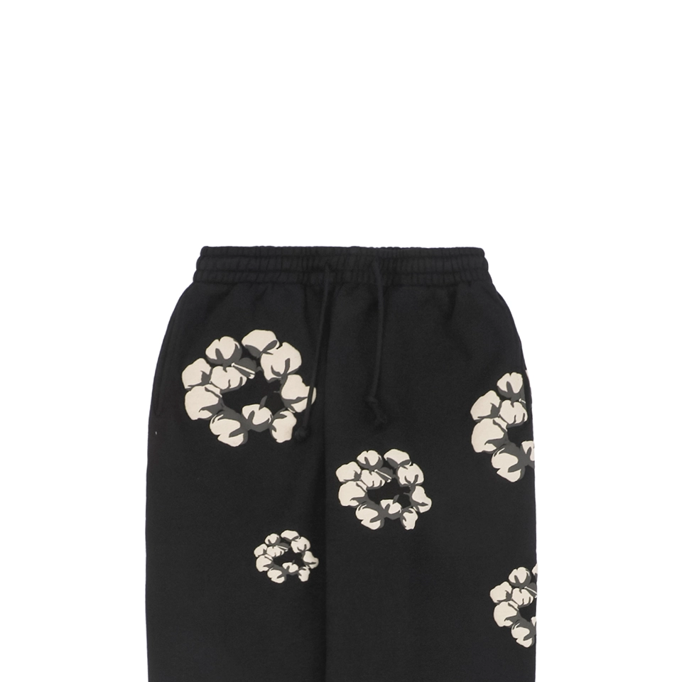Denim Tears X Cpfm Cotton Wreath Puff Print Sweatpants Black