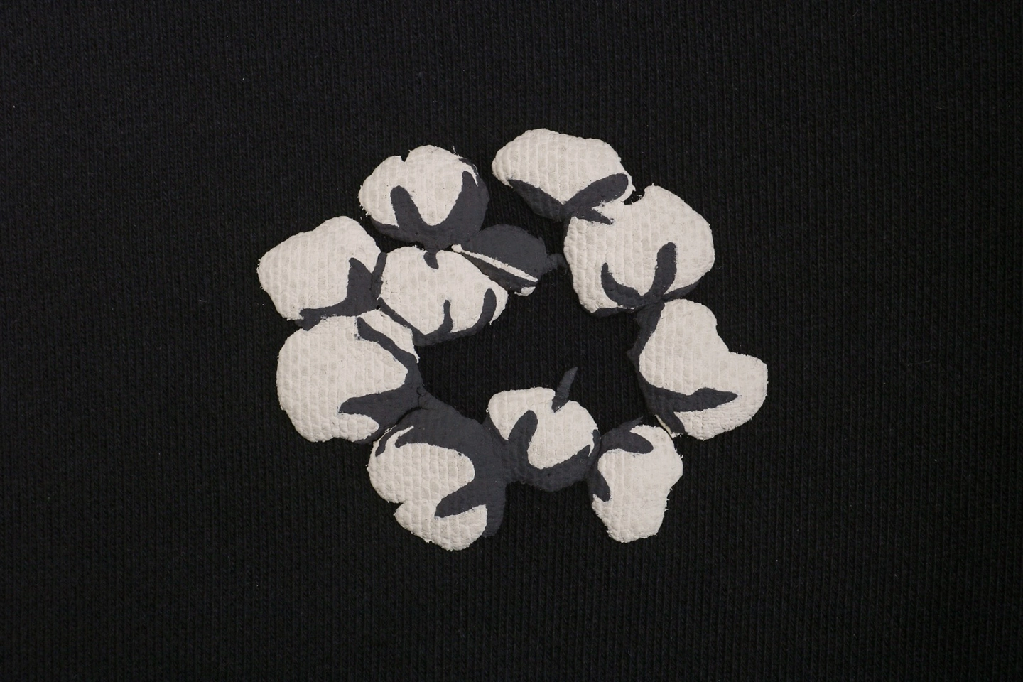 Denim Tears X Cpfm Cotton Wreath Puff Print Sweatpants Black