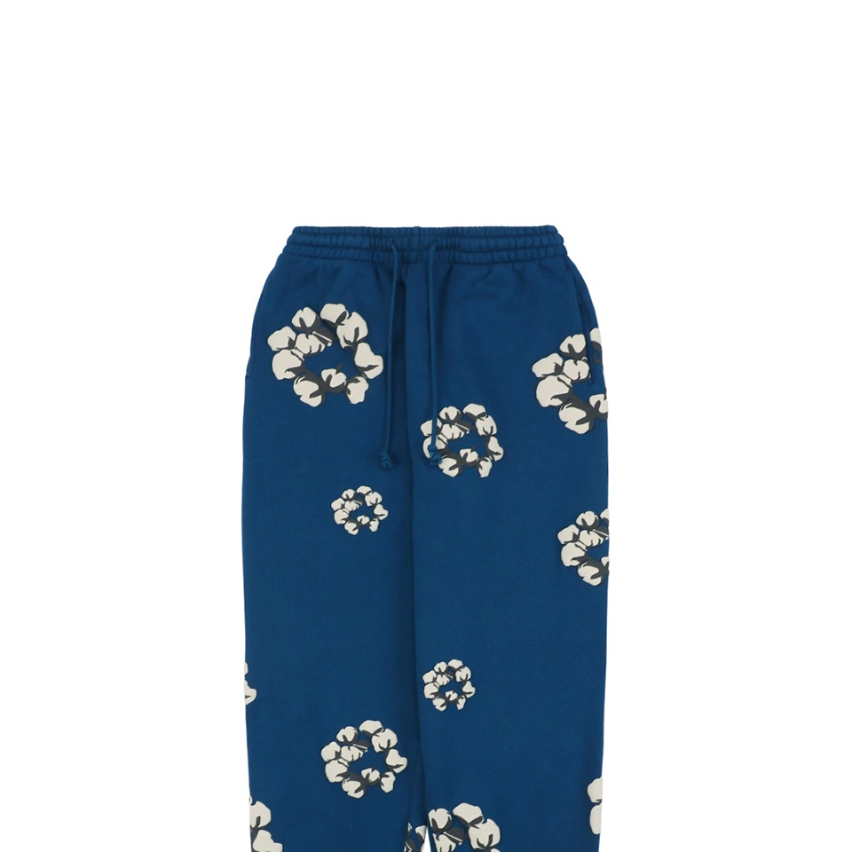 Denim Tears X Cpfm Cotton Wreath Puff Print Sweatpants Dark Blue