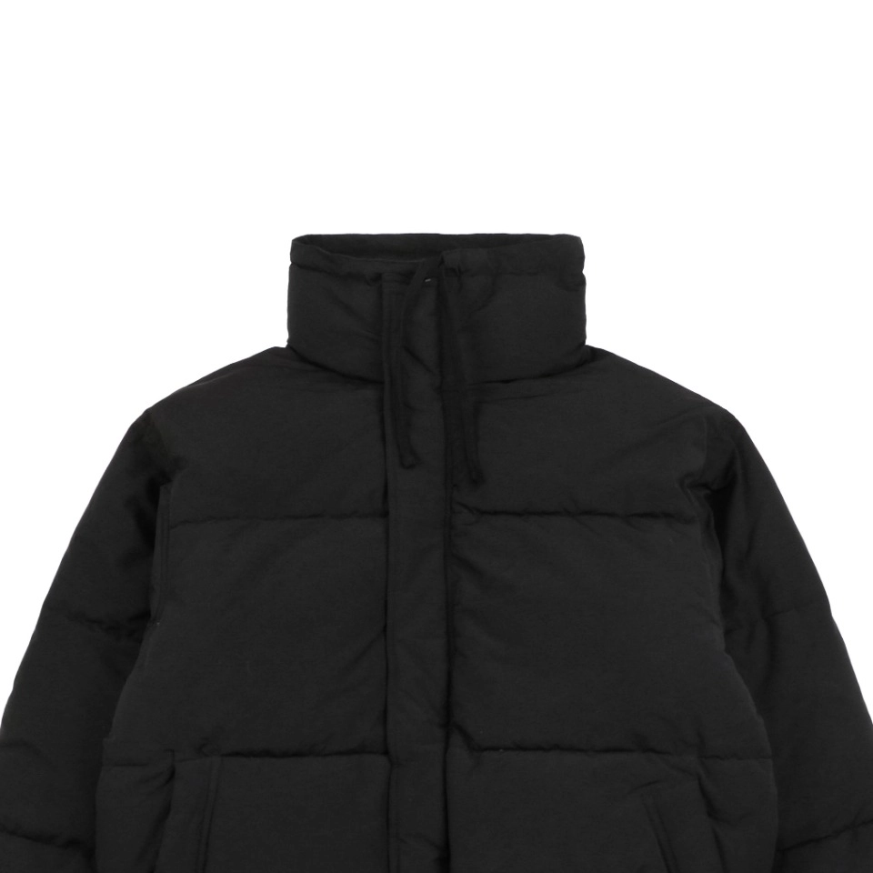 Essentials Double Stitch Stand Collar Puffer Jacket Black