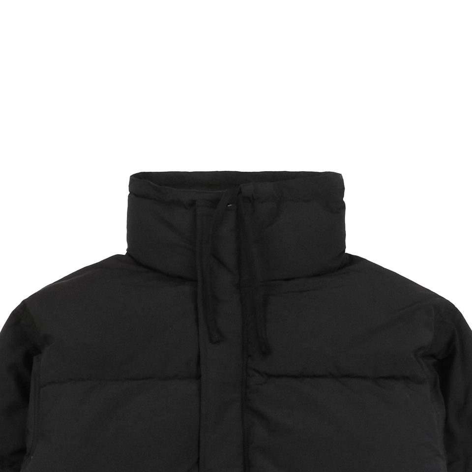 Essentials Double Stitch Stand Collar Puffer Jacket Black