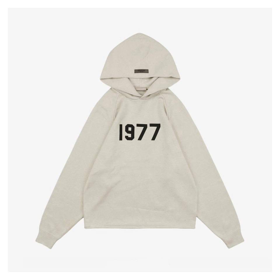 Fear Of God Essentials 1977 Flocked Hoodie Knit Sweater