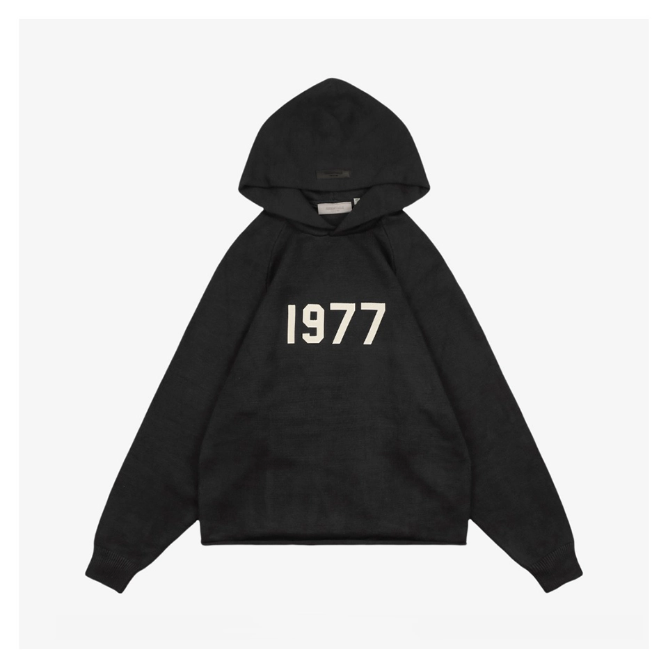 Fear Of God Essentials 1977 Flocked Hoodie Knit Sweater