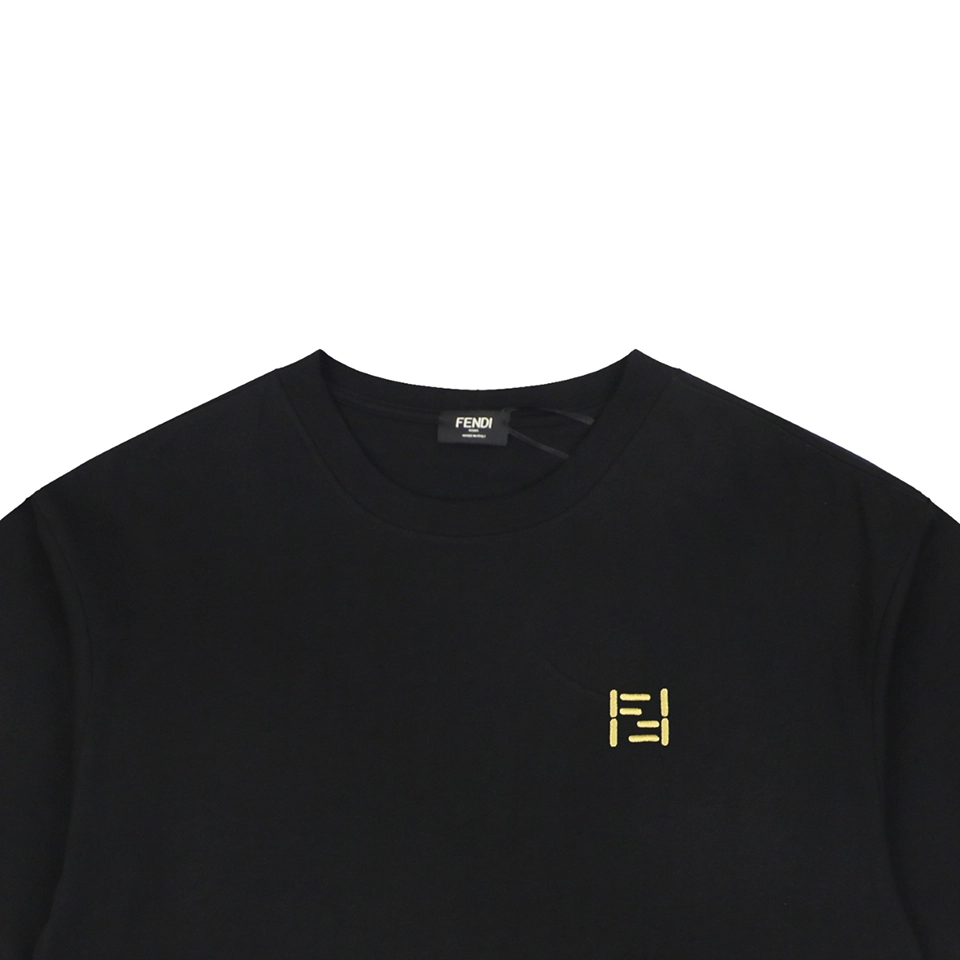 Fendi-FF-Mini-Logo-Embroidered-T-Shirt1.jpg.webp Fd Ff Mini Logo Embroidered T Shirt