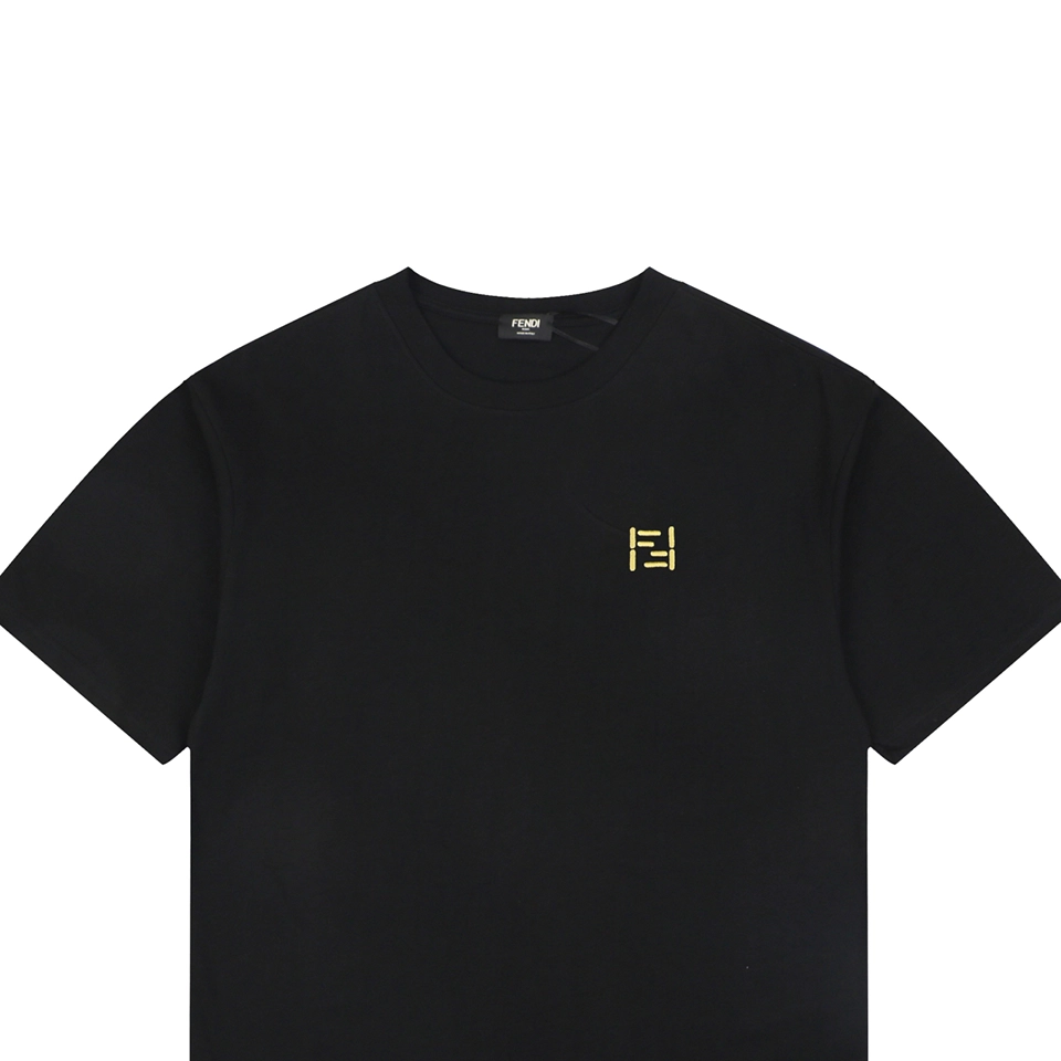 Fendi-FF-Mini-Logo-Embroidered-T-Shirt2.jpg.webp Fd Ff Mini Logo Embroidered T Shirt