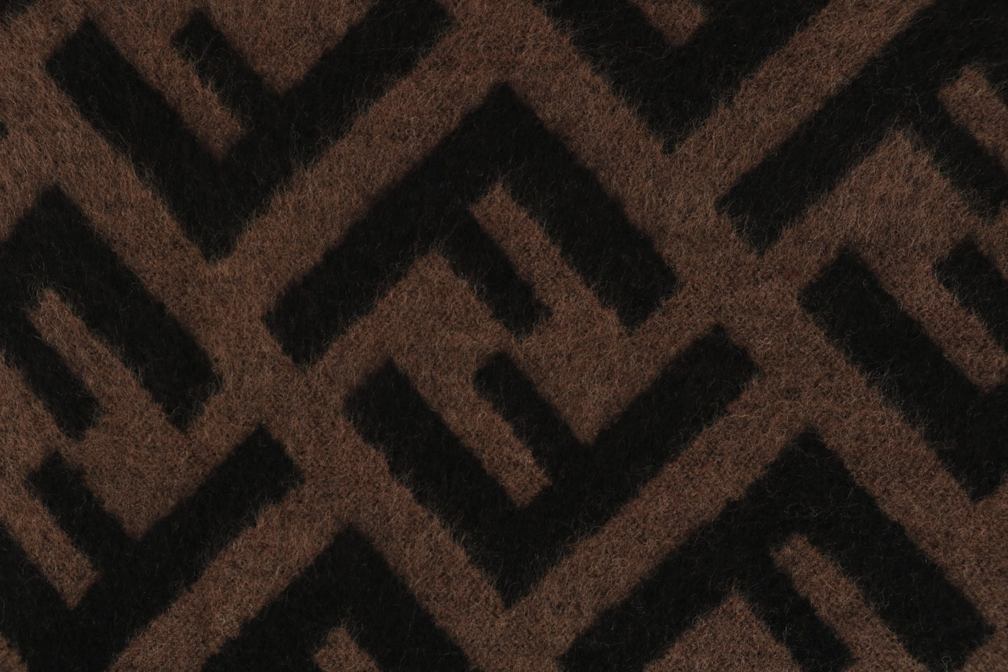 Fd Ff Monogram Reversible Wool Shawl
