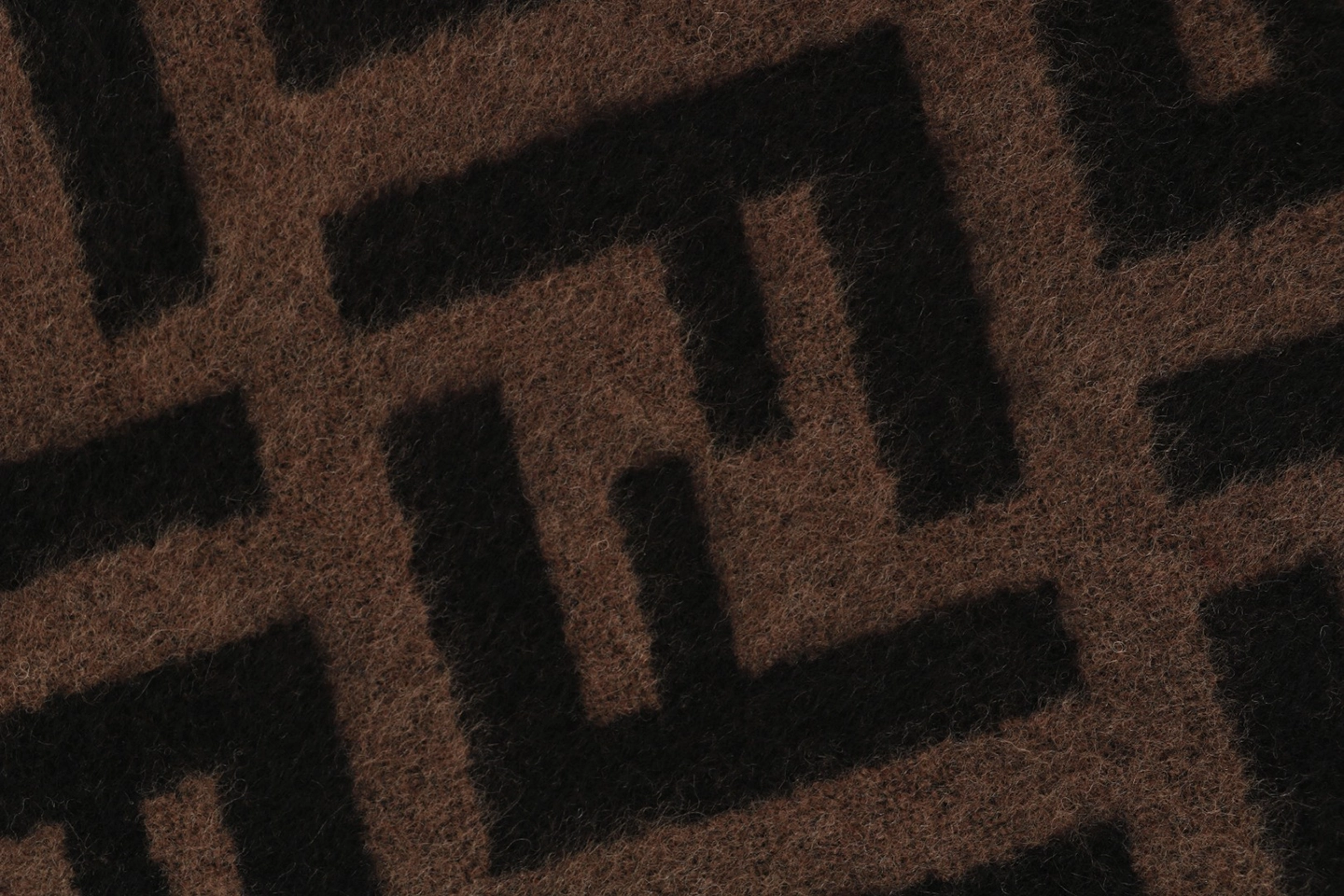 Fd Ff Monogram Reversible Wool Shawl