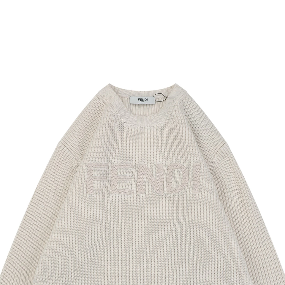 Fd Logo Crewneck Knit Sweater
