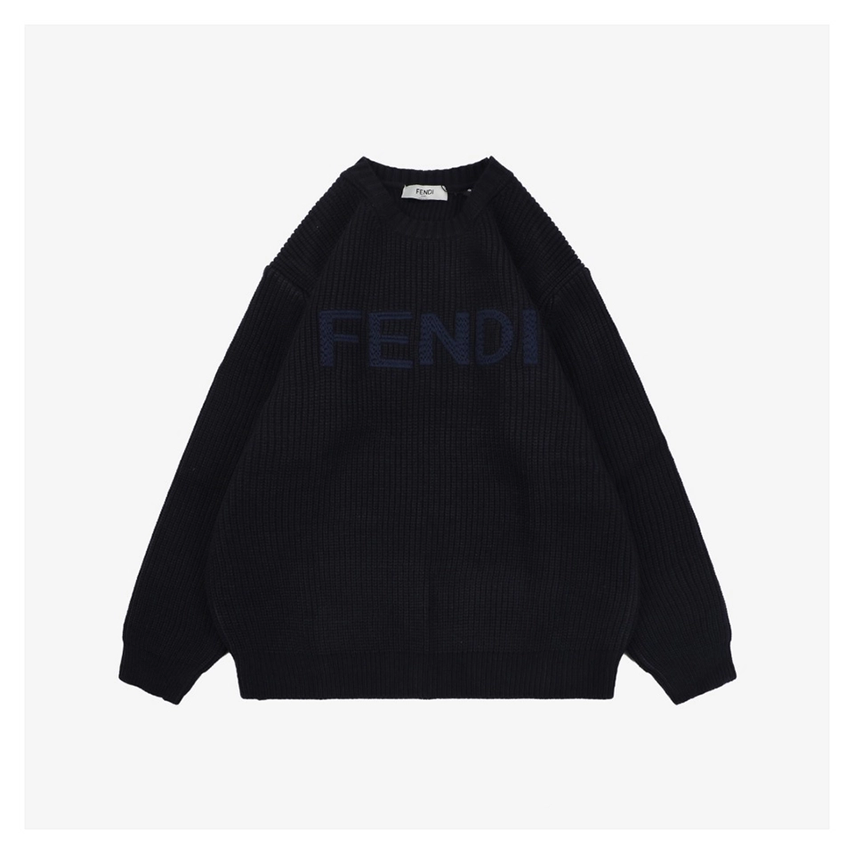 Fd Logo Crewneck Knit Sweater