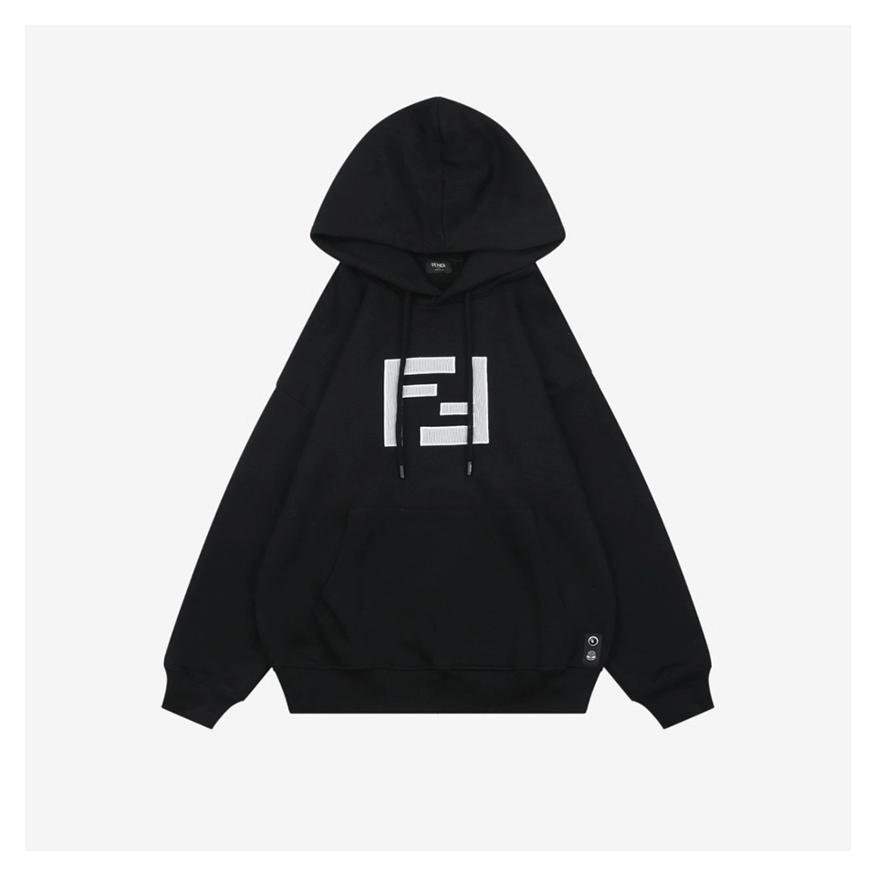 F Mesh Embroidered Logo Hoodie