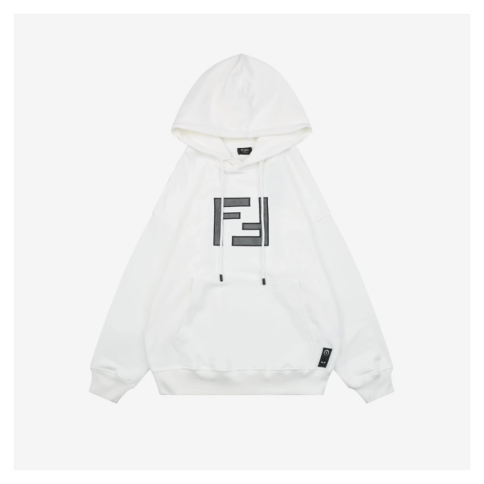 F Mesh Embroidered Logo Hoodie