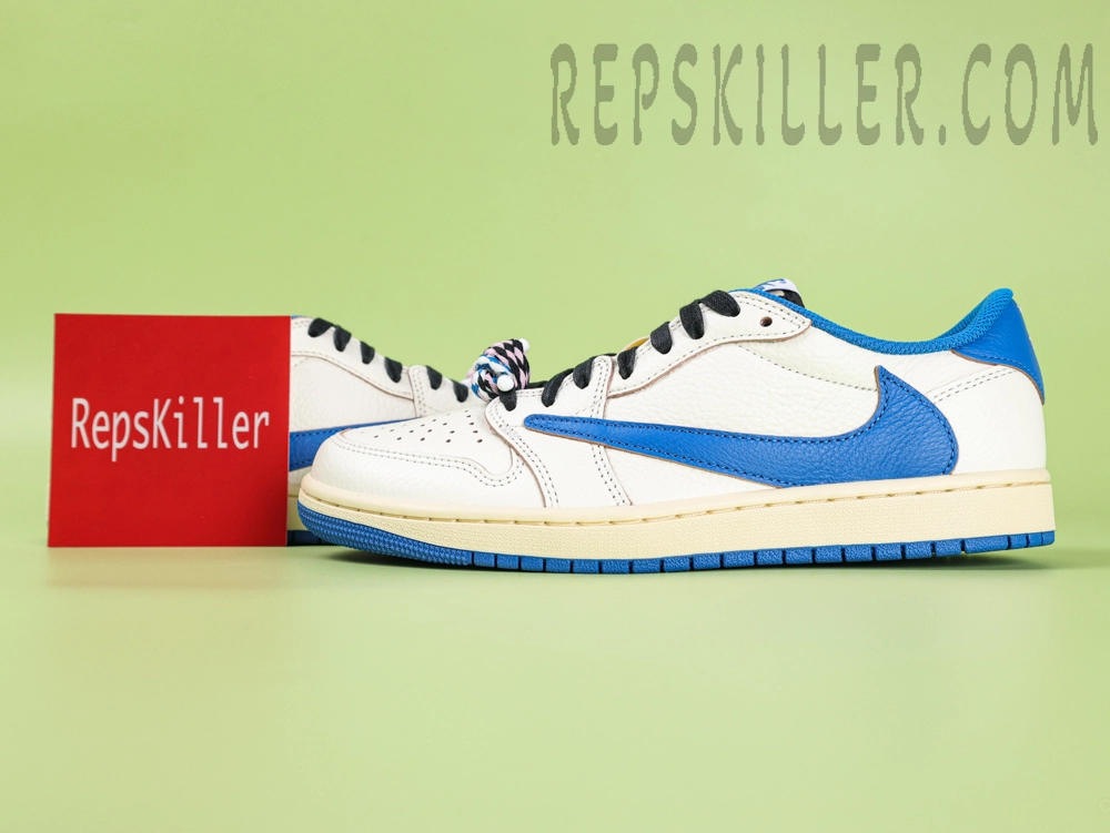 Fragment Design X Travis Scott X Air Jordan 1 Retro Low Og Sp Sail Military Blue