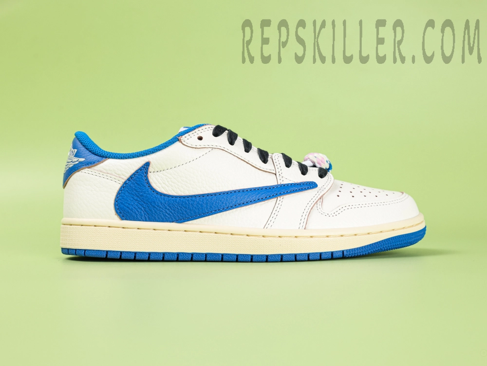 Fragment Design X Travis Scott X Air Jordan 1 Retro Low Og Sp Sail Military Blue