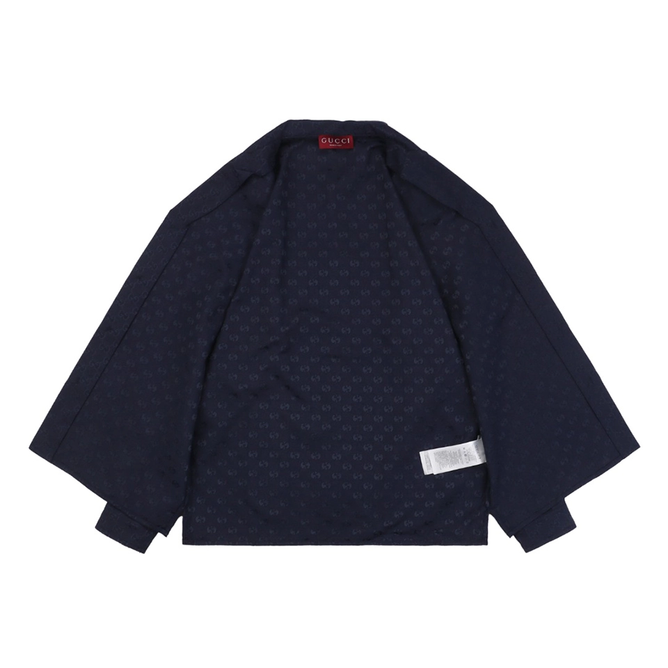 Gg Jacquard Collared Long Sleeve Shirt