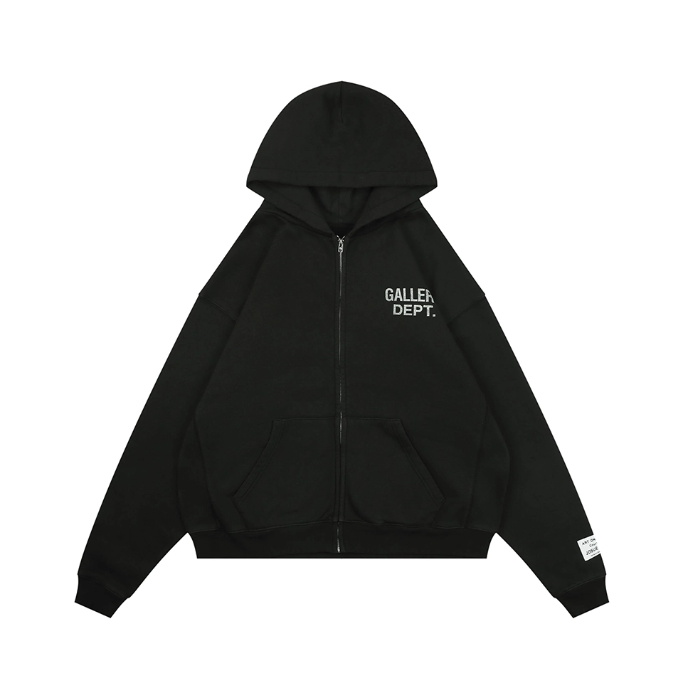 Gallery Dept Vintage Washed Logo Zip Up Hoodie