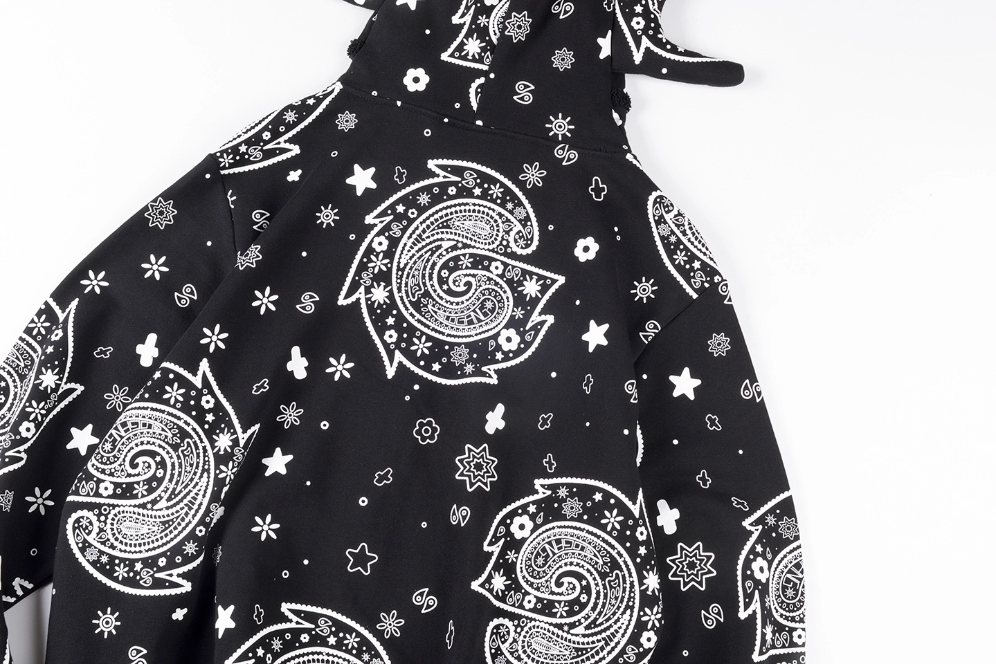 Glo Gang Black Bandana Full Zip Spiked Hoodie