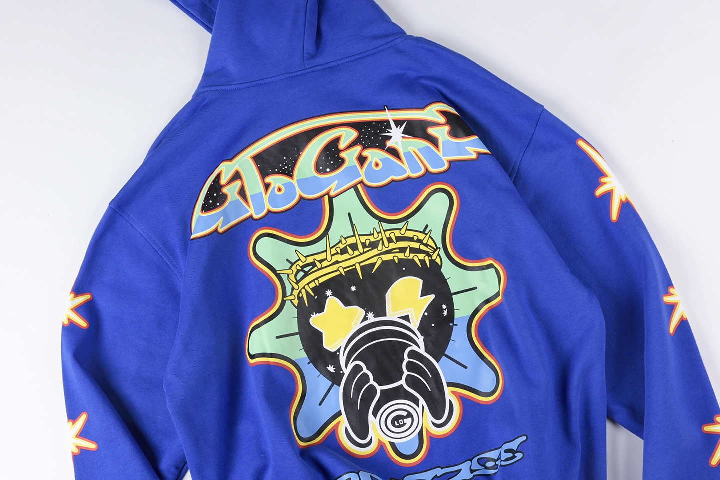 Glo Gang Blue Crown Spray Hoodie