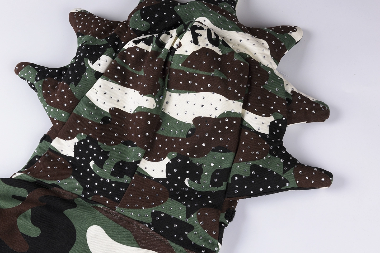 Glo Gang Camo Face Mask Spiked Zip Up Hoodie